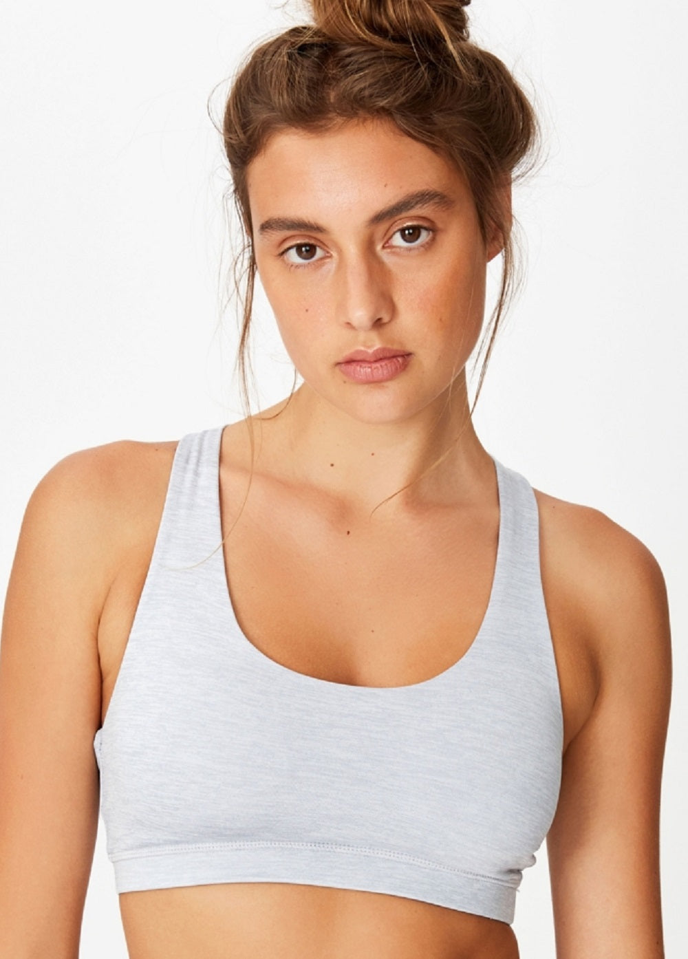 COTTON ON Women's Strappy Sports Crop Bra Gray Size Large