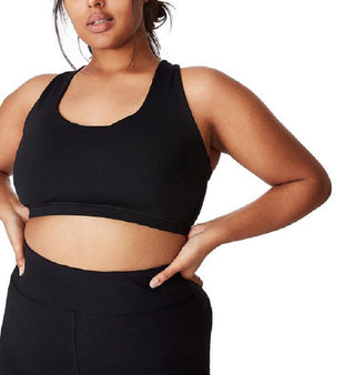 COTTON ON Women's Active Strappy Crop Top Black Size 20W