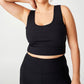 COTTON ON Women's Active Rib Crop Tank Top Black Size 18W