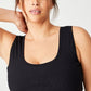 COTTON ON Women's Active Rib Crop Tank Top Black Size 18W