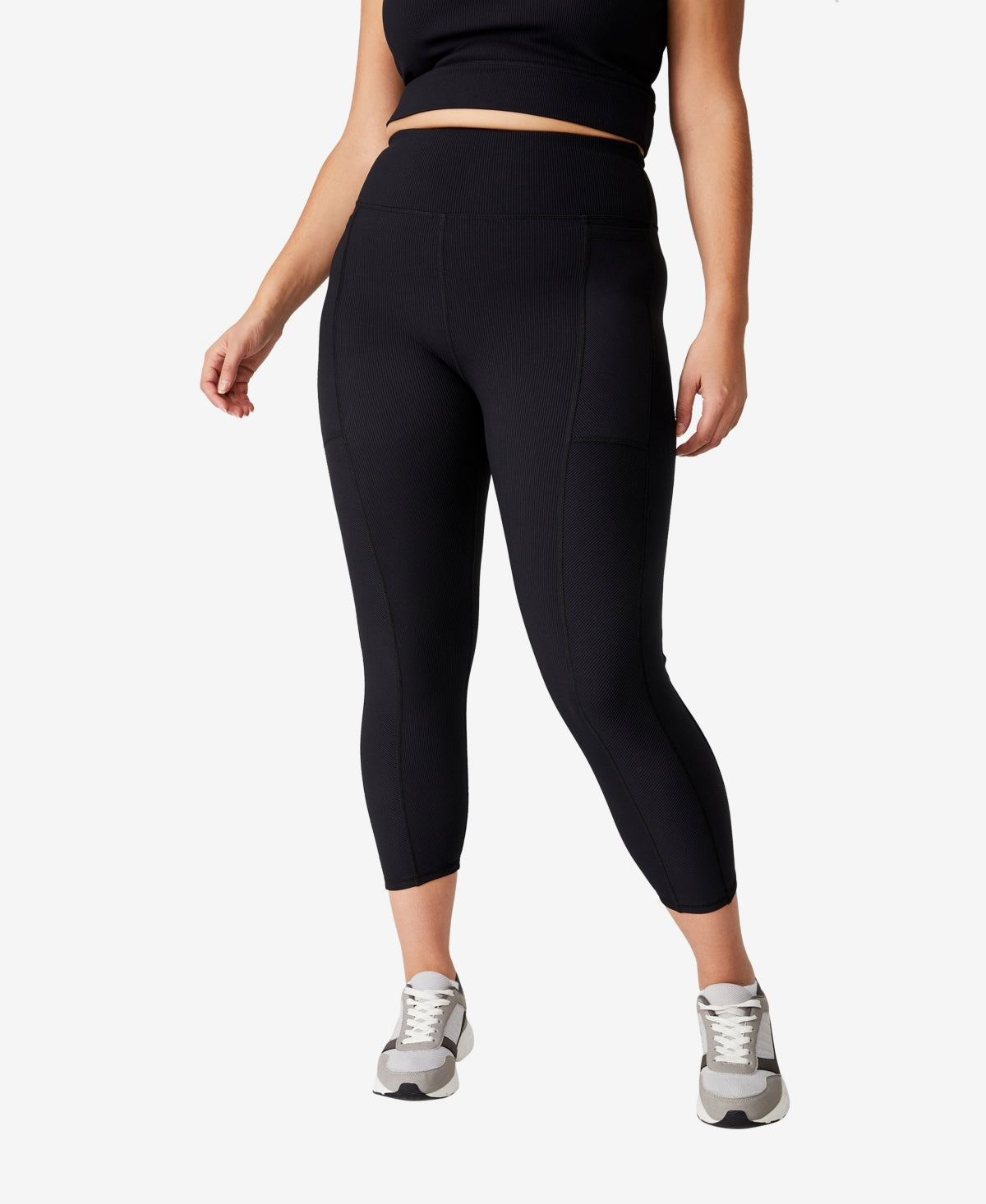 COTTON ON Women's Active Rib Pocket 7/8 Leggings Black