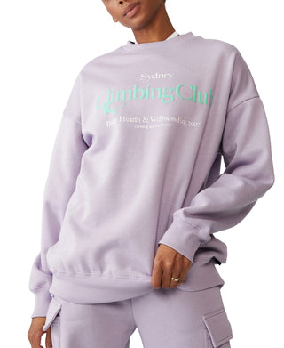 COTTON ON Women's Lifestyle Oversized Graphic Crew Neck Sweatshirt Purple Size Large