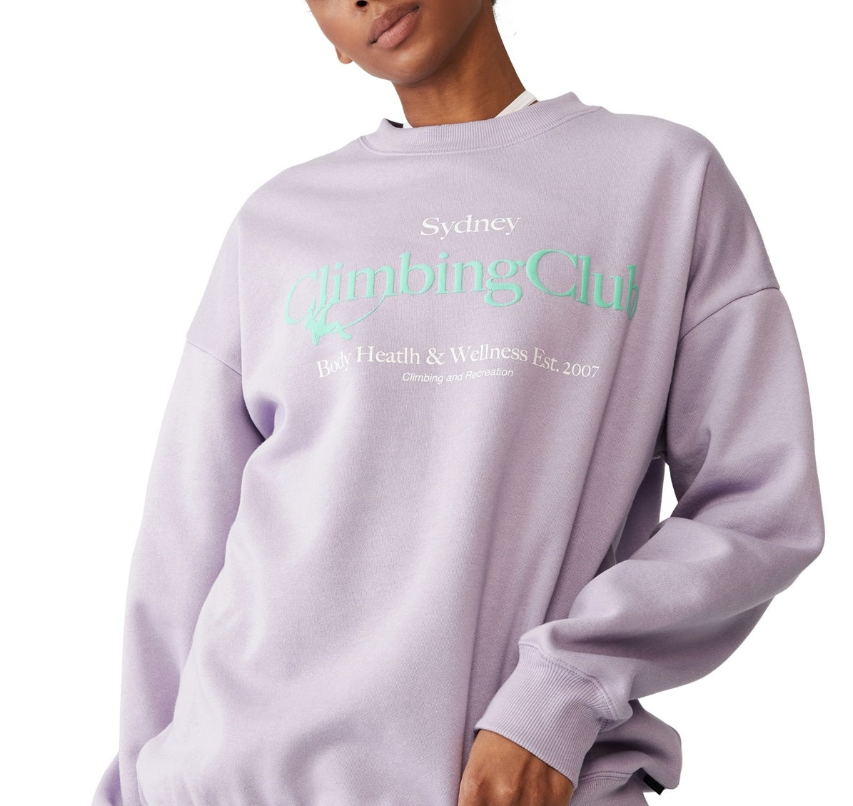 COTTON ON Women's Lifestyle Oversized Graphic Crew Neck Sweatshirt Purple Size Large