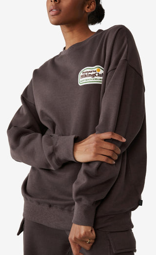 COTTON ON Women's Lifestyle Oversized Graphic Crew Neck Sweatshirt Black Size Large