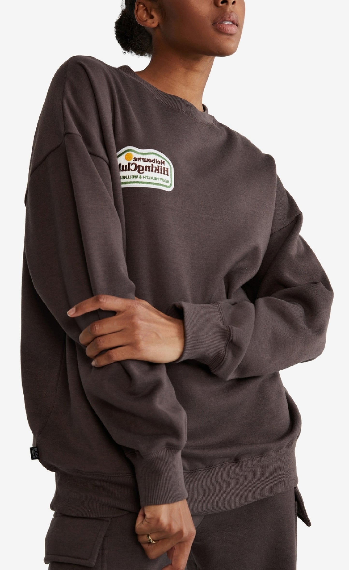 COTTON ON Women's Lifestyle Oversized Graphic Crew Neck Sweatshirt Black Size Large