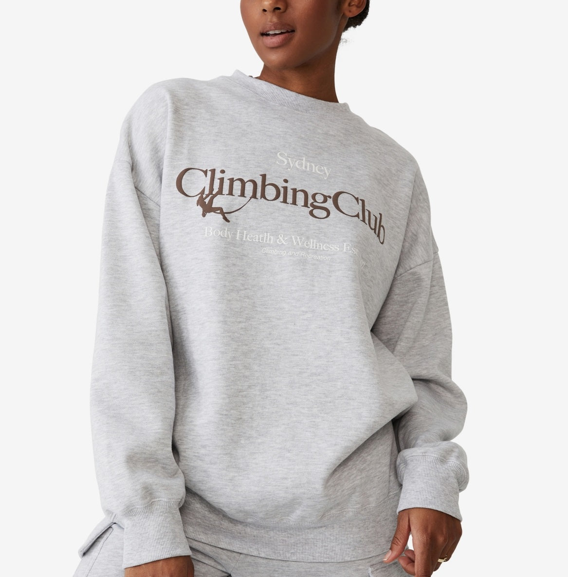 COTTON ON Women's Lifestyle Oversized Graphic Crew Neck Sweatshirt Gray Size Large