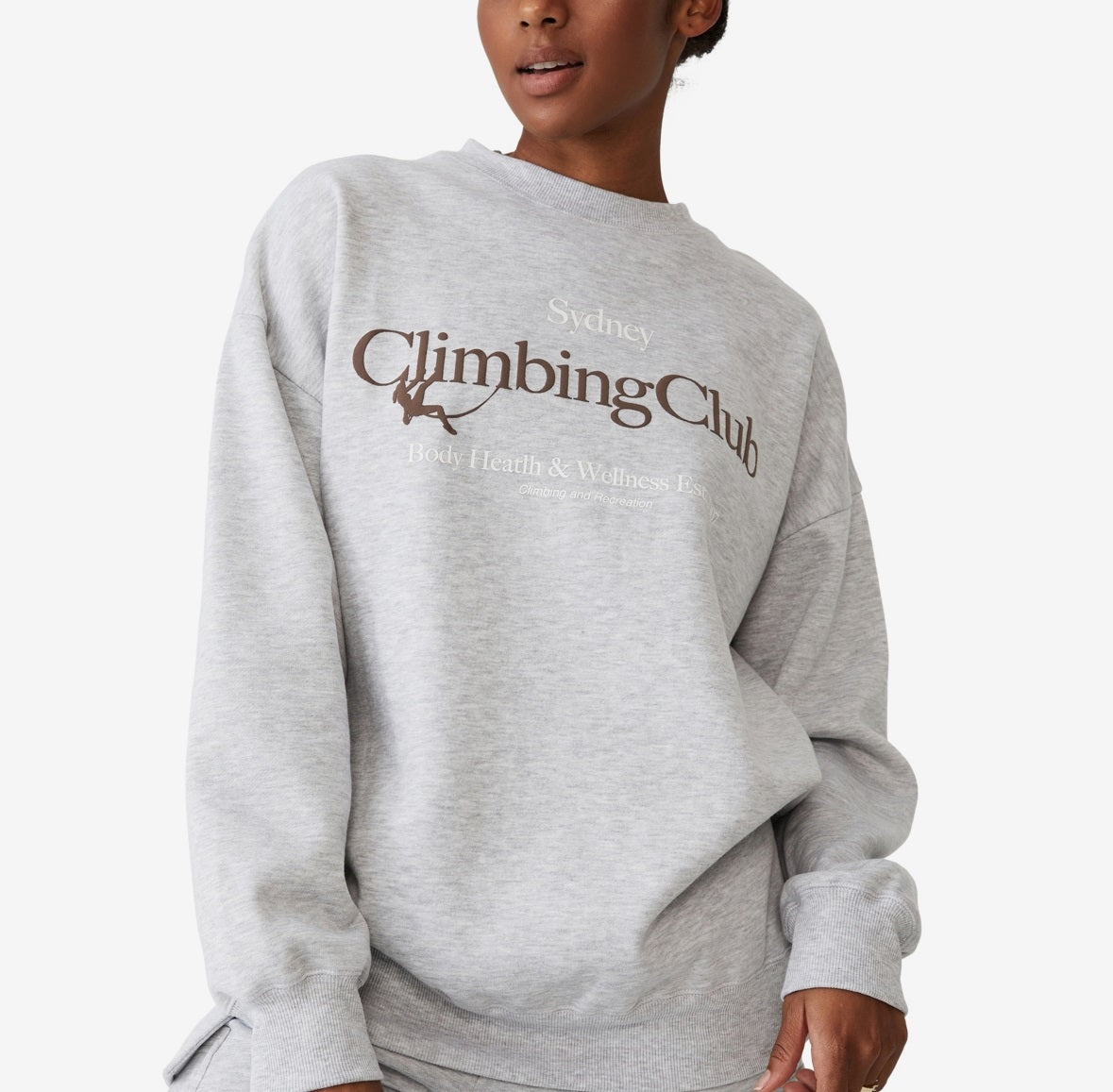 COTTON ON Women's Lifestyle Oversized Graphic Crew Neck Sweatshirt Gray Size Medium