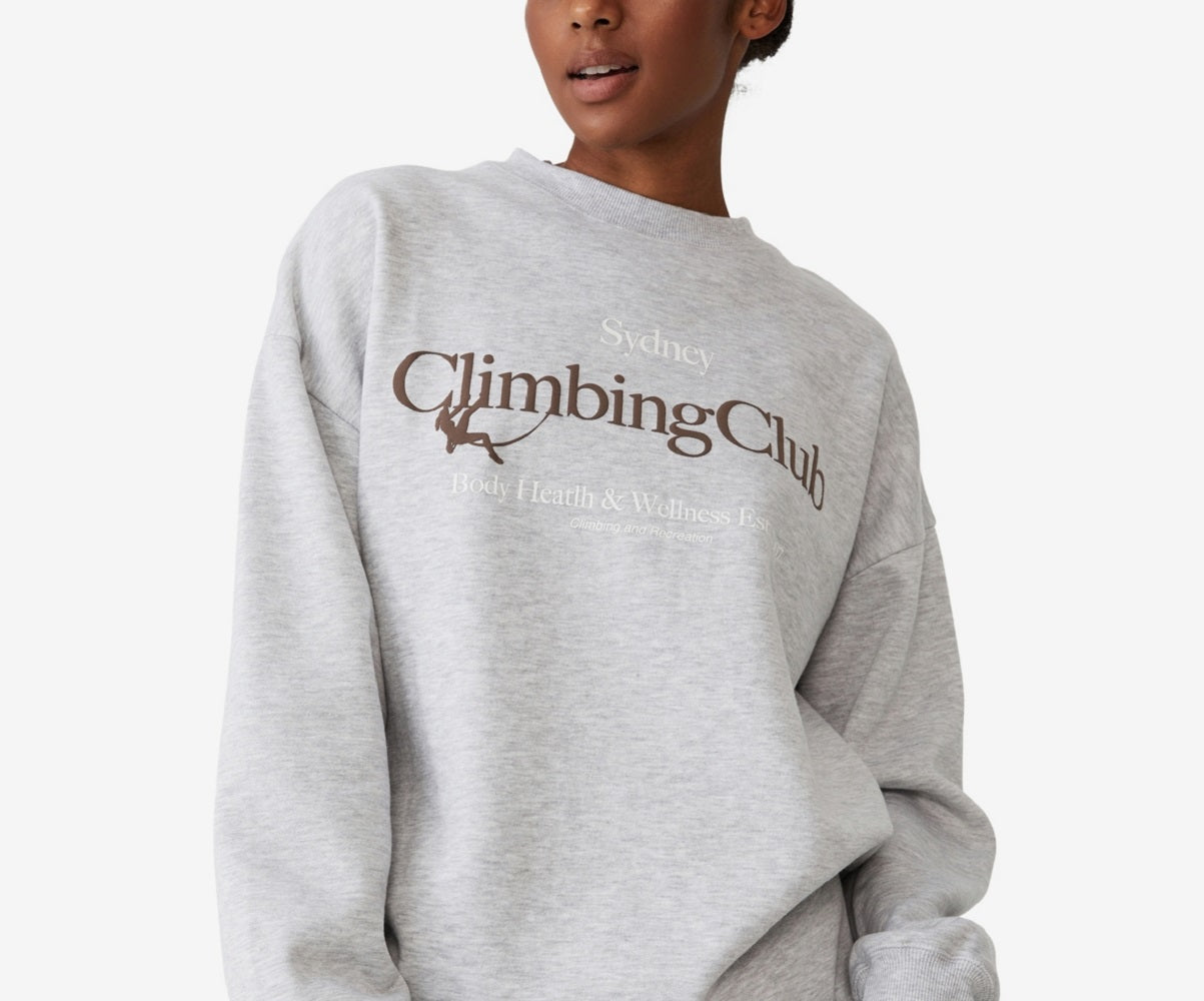 COTTON ON Women's Lifestyle Oversized Graphic Crew Neck Sweatshirt Gray Size Small