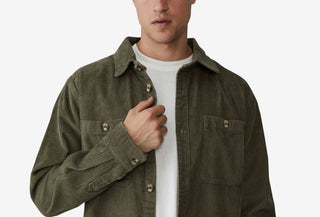 COTTON ON Men's Heavy Overshirt Green Size XX-Large