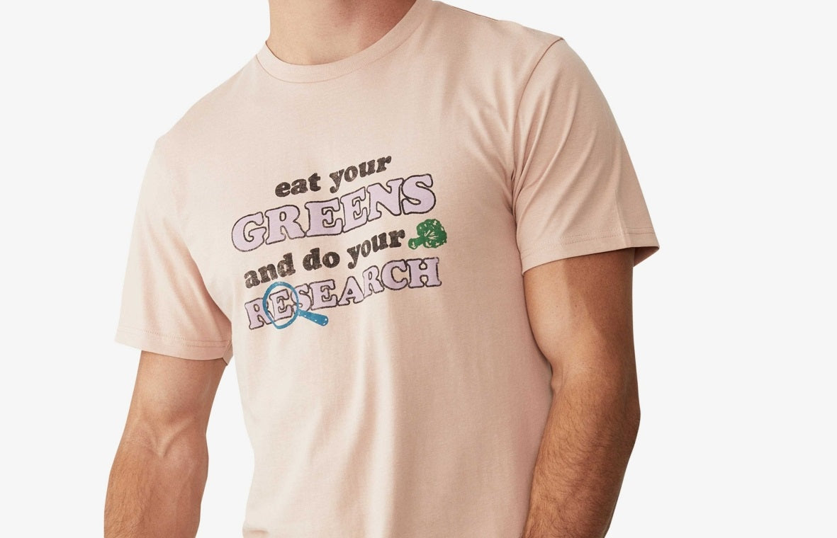 COTTON ON Men's Tbar Art T-Shirt Beige Size XX-Large