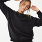 Cotton On Women's Plush Oversized Crew Neck Sweatshirt Black Size Large
