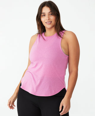 Cotton On Women's Active Curve Hem Tank Pink Size M