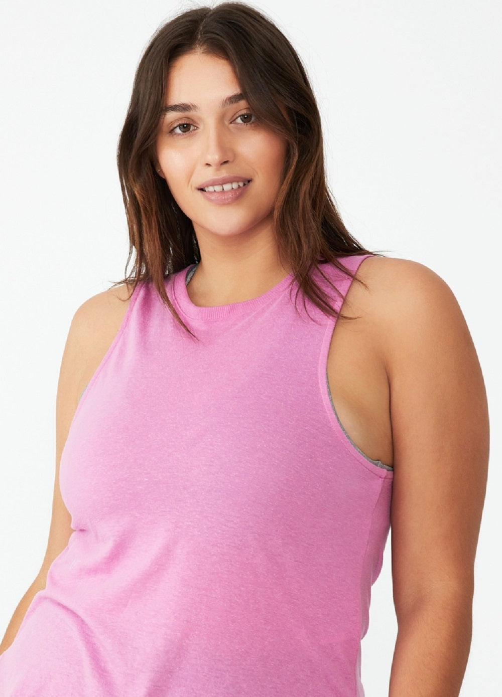 Cotton On Women's Active Curve Hem Tank Pink Size M