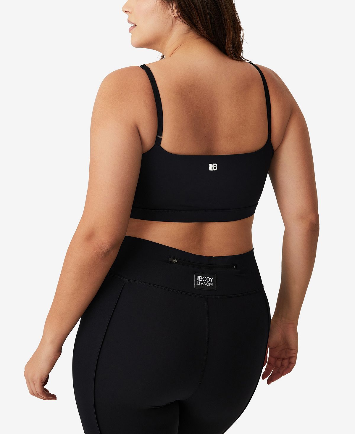 COTTON ON Women's Active Ultimate Active Plunge Crop Bra Black Size 14W