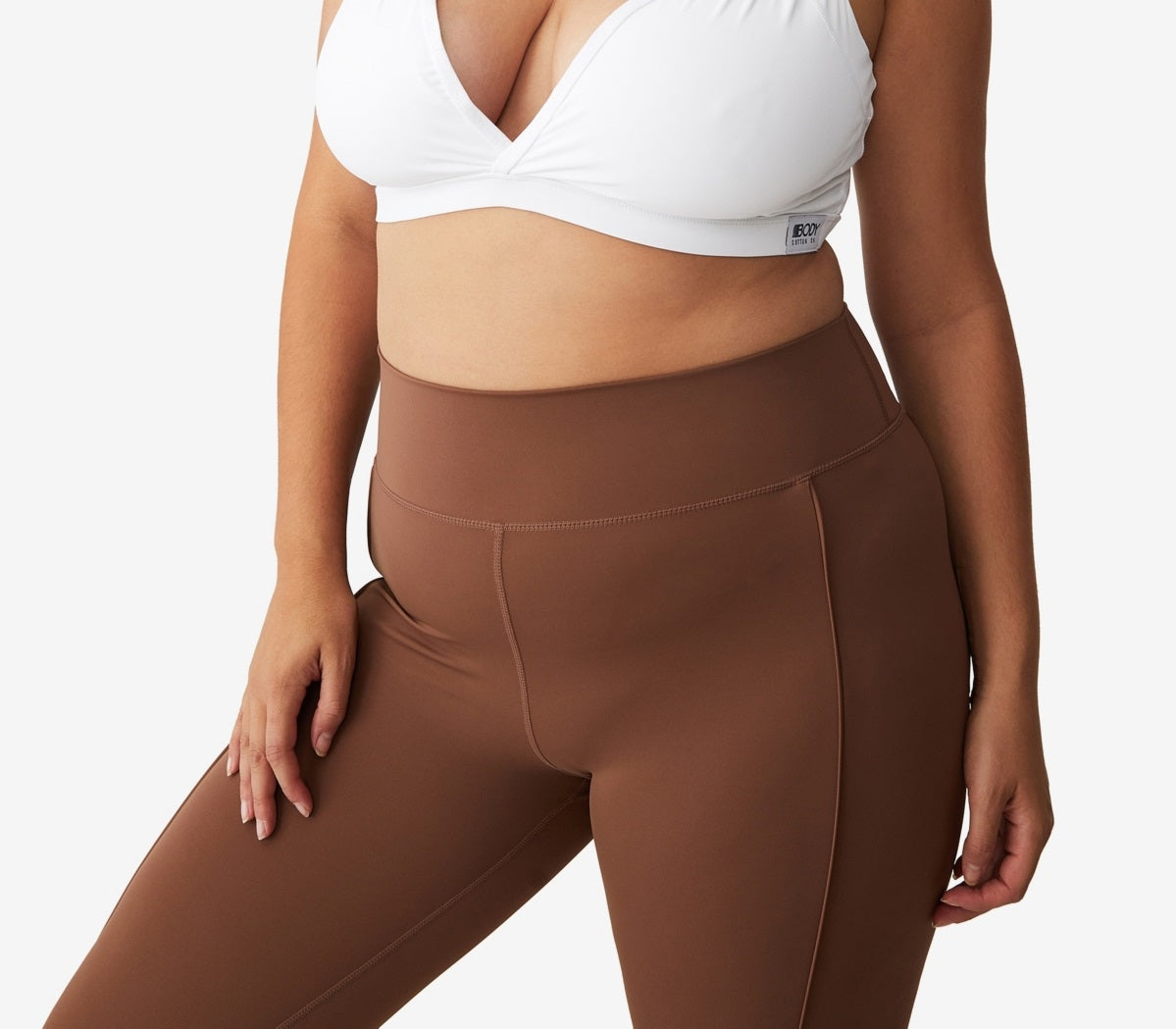 COTTON ON Women's Active Ultimate Active Plunge Crop Bra White