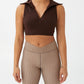 COTTON ON Women's Seamless Polo Crop Tank Top Brown Size Large