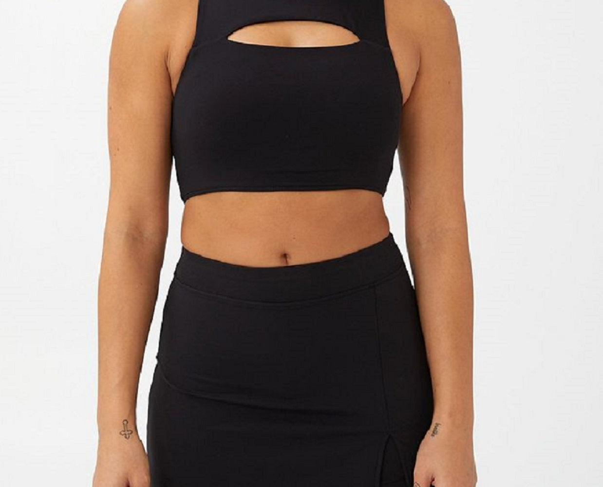 COTTON ON Women's Smoothing Cut Out Vestlette Top Black Size Small