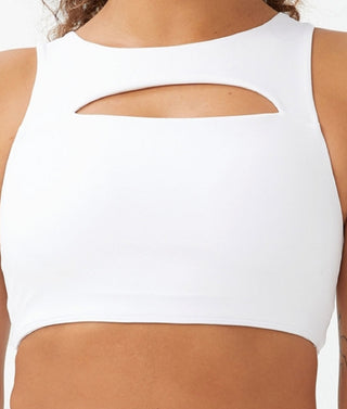 COTTON ON Women's Smoothing Cut Out Vestlette Top White Size Large
