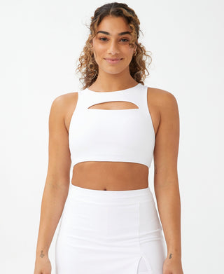 COTTON ON Women's Smoothing Cut Out Vestlette Top White Size X-Large