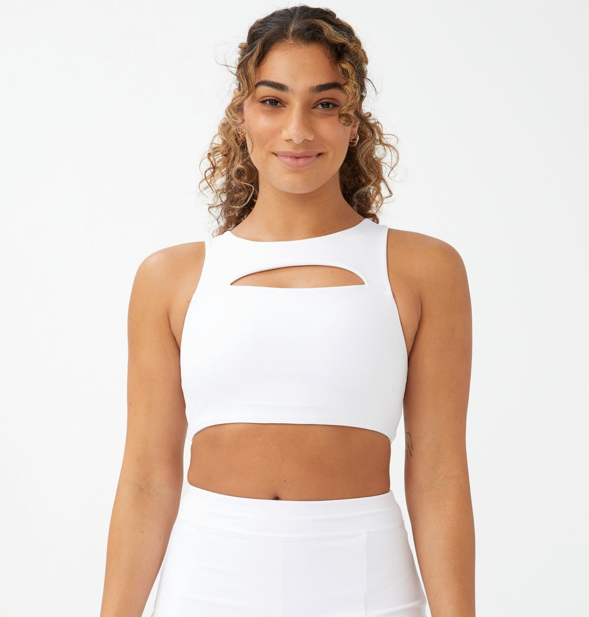 COTTON ON Women's Smoothing Cut Out Vestlette Top White Size X-Large