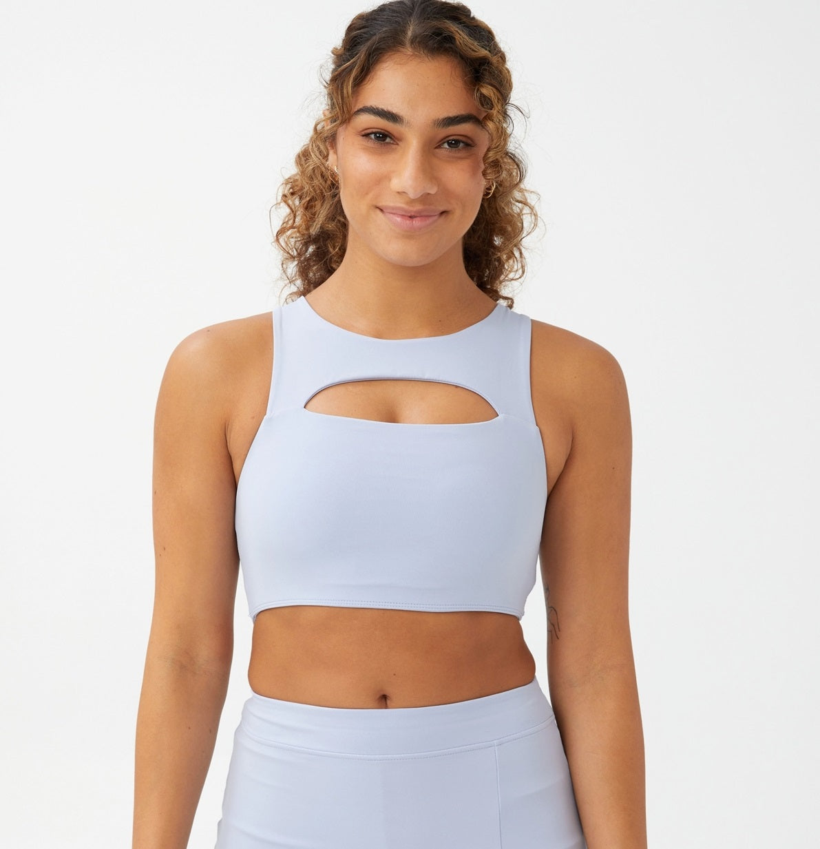 COTTON ON Women's Smoothing Cut Out Vestlette Top Blue Size X-Large