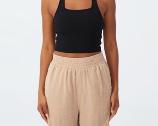 COTTON ON Women's Summer Knit Twist Back Vestlette Top Black Size Medium