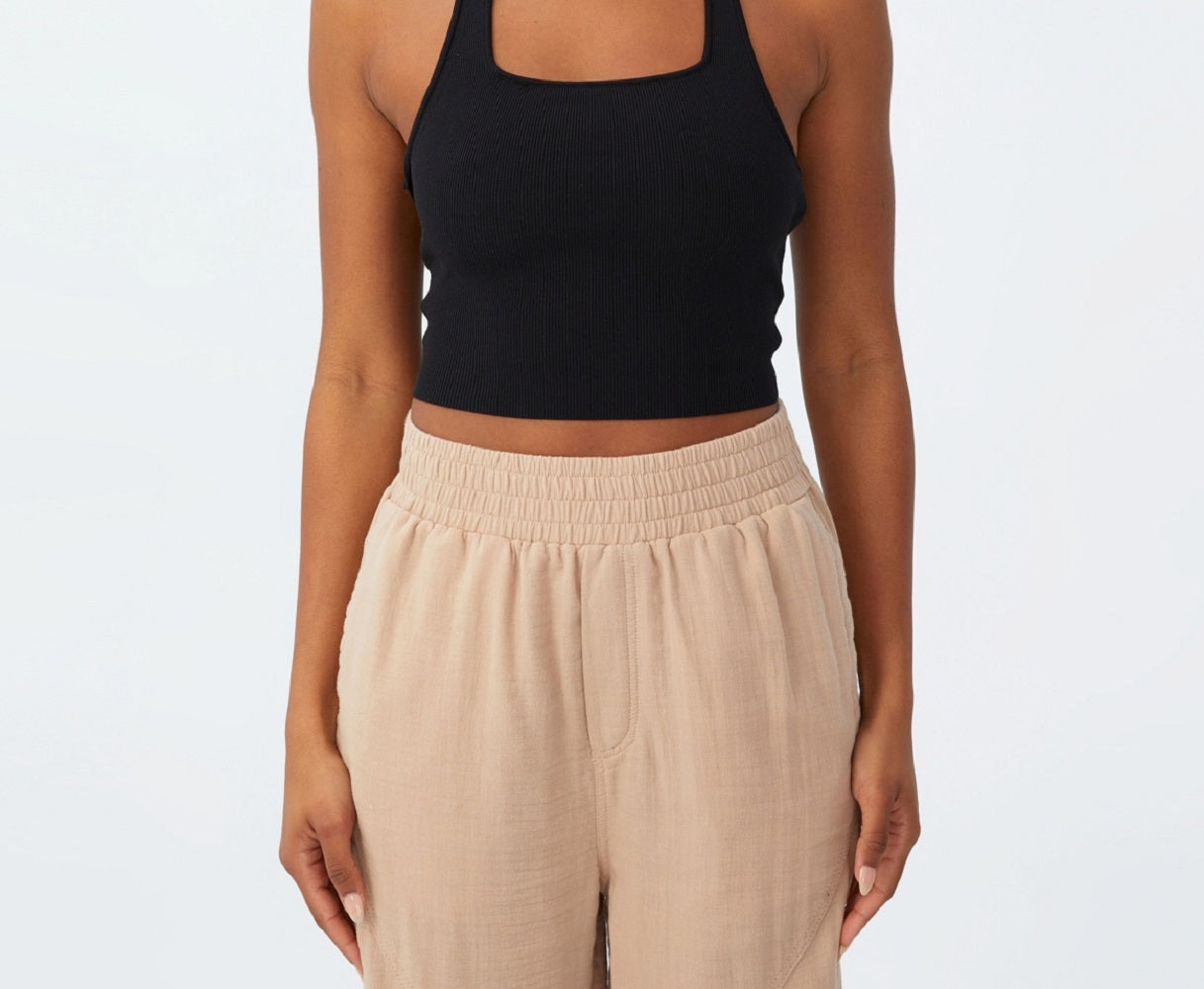 COTTON ON Women's Summer Knit Twist Back Vestlette Top Black Size X-Large