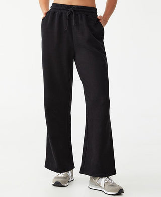 Cotton On Women's Plush Wide Leg Track Pants Black Size Medium