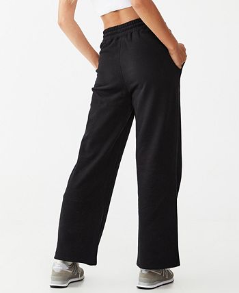 Cotton On Women's Plush Wide Leg Track Pants Black Size Medium