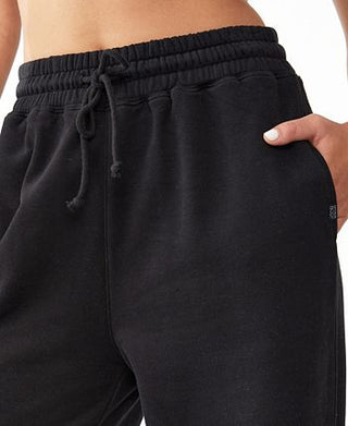 Cotton On Women's Plush Wide Leg Track Pants Black Size Medium