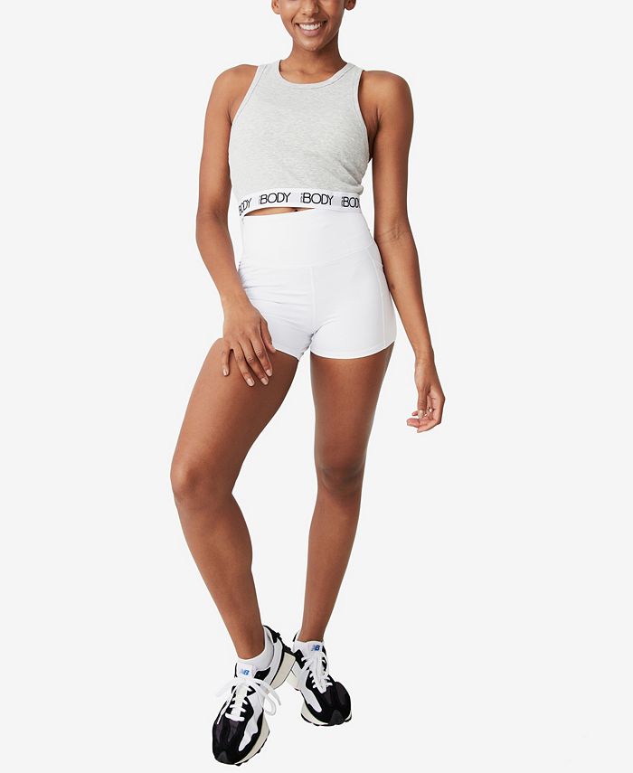 COTTON ON Women's Rib Racer Crop Tank Top Gray Size X-Small