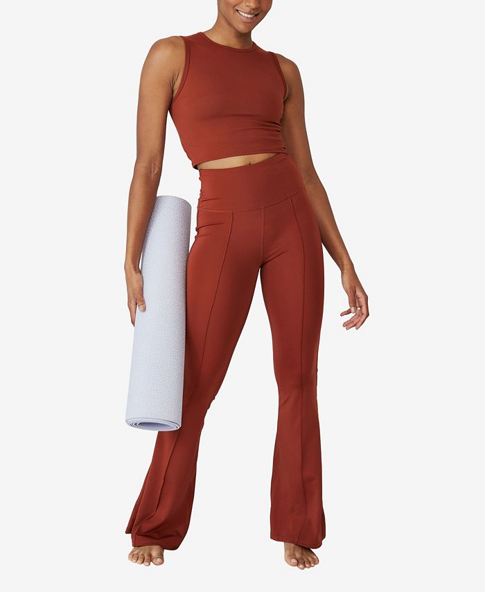 COTTON ON Women's Contouring Yoga Flare Pants Brown Size Medium