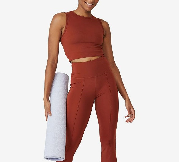 COTTON ON Women's Contouring Yoga Flare Pants Brown Size Medium