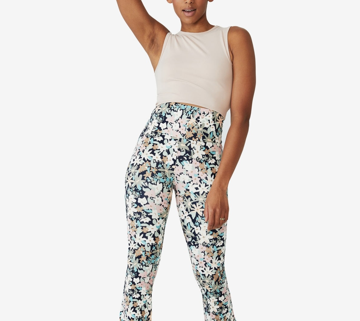 COTTON ON Women's Contouring Yoga Flare Pants Green Size X-Large