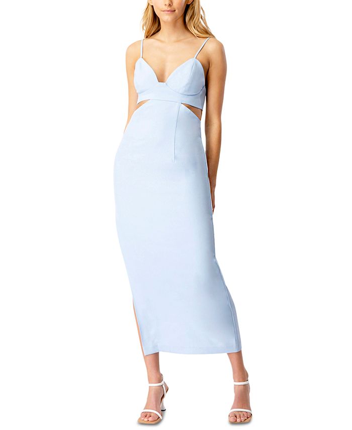Bardot Women's Cutout Sleeveless Midi Dress Blue Size 4