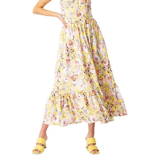 Bardot Women's Labella Floral Halter Midi Dress Yellow Size 2