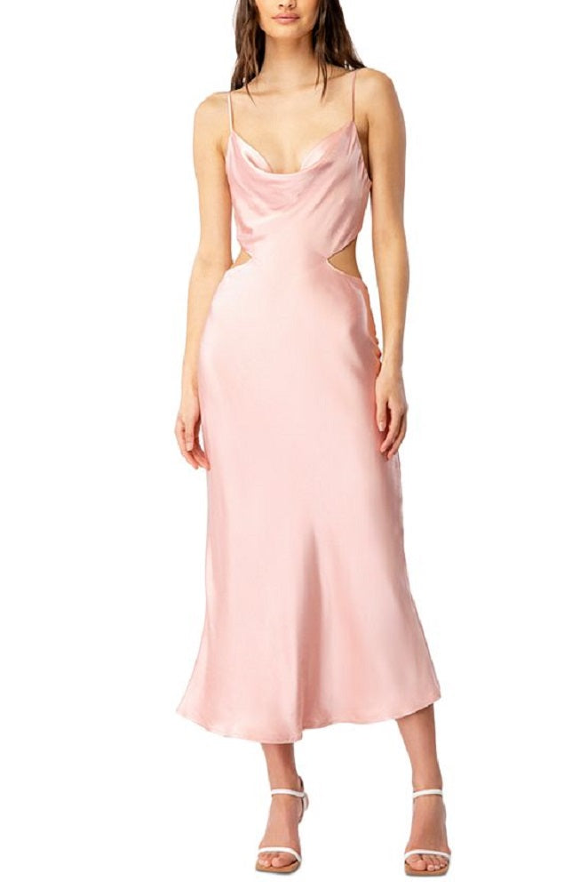 Bardot Women's Cowl Neck Cutout Slipdress Pink Size 6