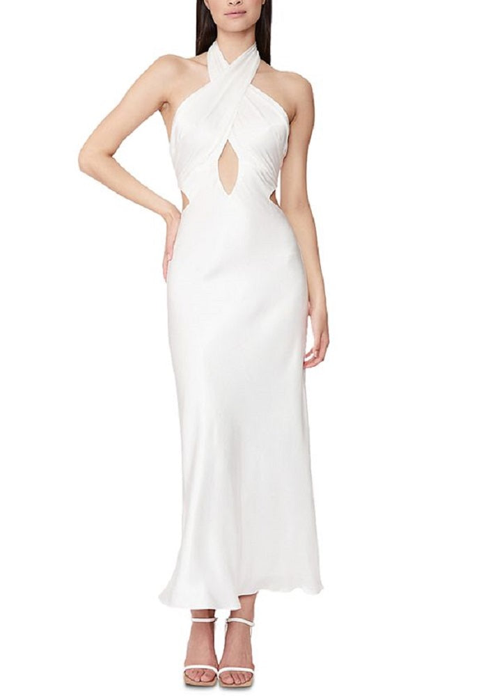 Bardot Women's Wyn Halter Neck Dress White Size 4