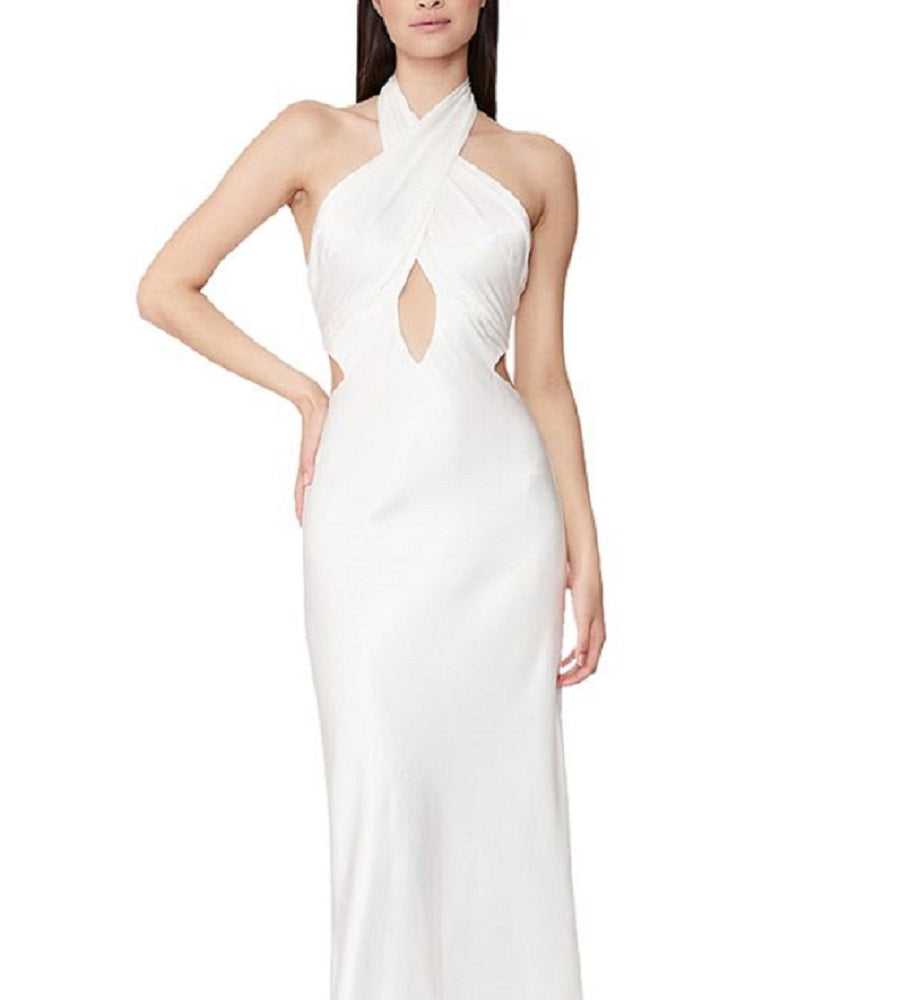 Bardot Women's Wyn Halter Neck Dress White Size 4