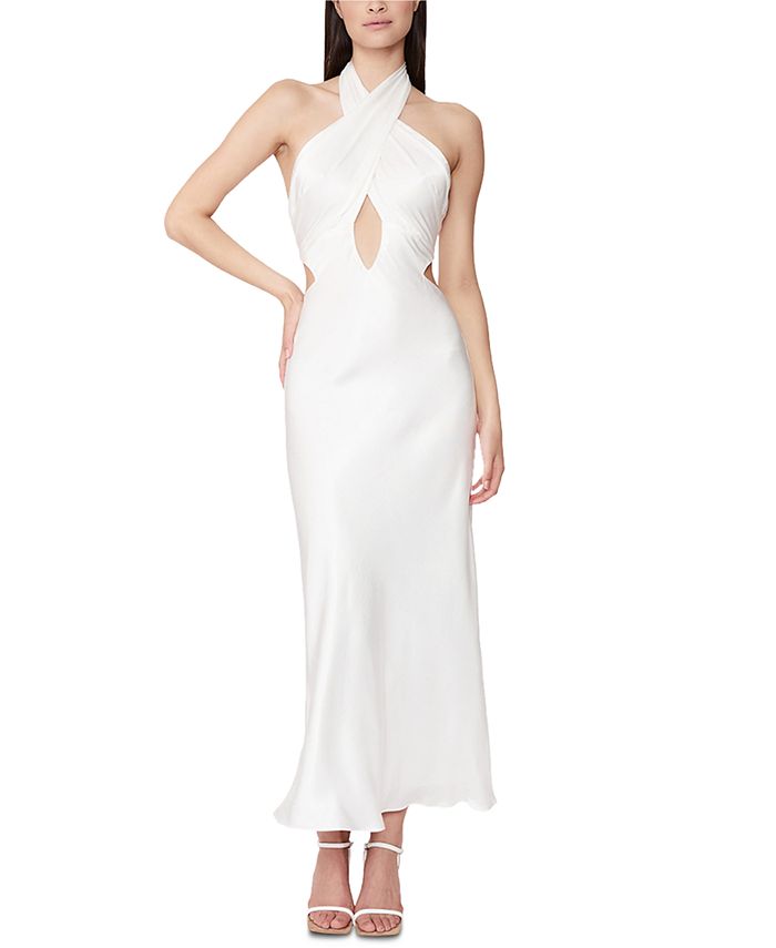 Bardot Women's Wyn Halter Neck Dress White Size 8