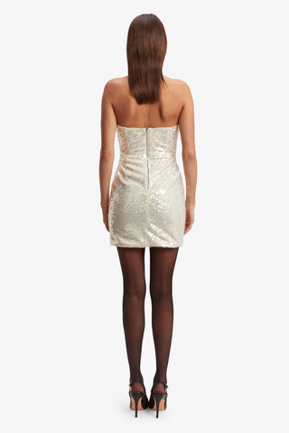 Bardot Jinxa Sequined Cutout Mini Dress Nude