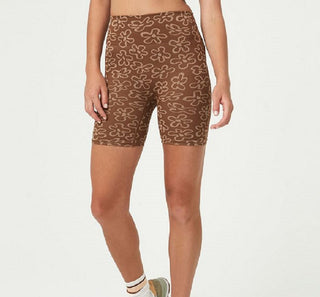 COTTON ON Women's Seamless Jacquard Bike Shorts Brown Size X-Large