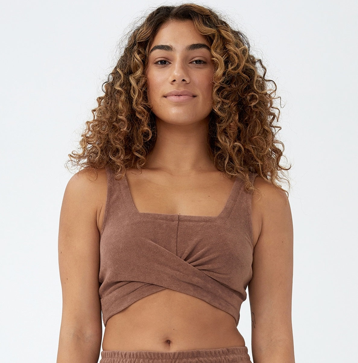 COTTON ON Women's Sweat To Swim Vestlette Top Brown Size Medium