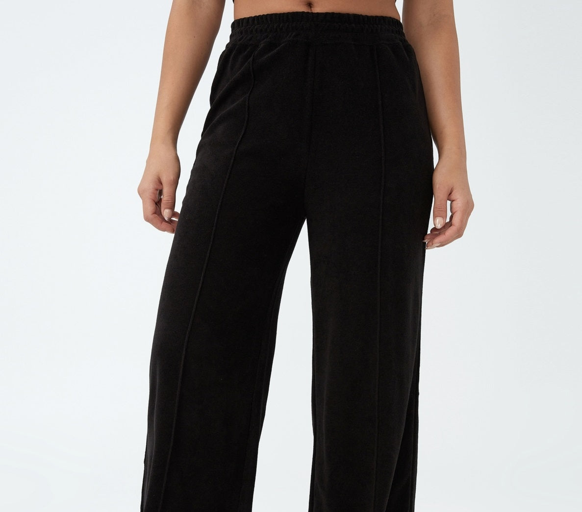 COTTON ON Women's Sweat To Swim Wide Leg Pants Black Size Small