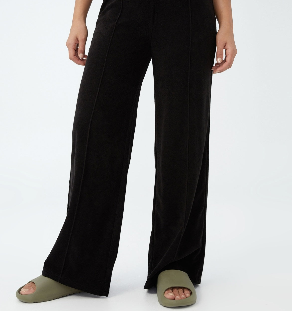 COTTON ON Women's Sweat To Swim Wide Leg Pants Black Size Small