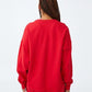 Cotton On Women's Plush Crewneck Sweatshirt Red Size Medium