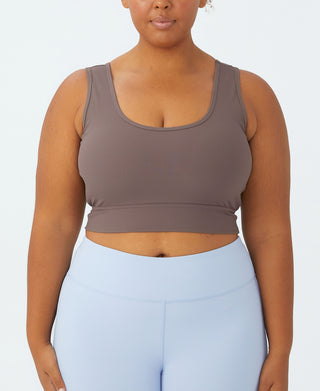 COTTON ON Women's Active Rib Crop Tank Top Brown Size 22W