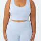 COTTON ON Women's Active Rib Crop Tank Top Blue Size 16W