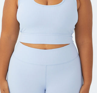 COTTON ON Women's Active Rib Crop Tank Top Blue Size 18W