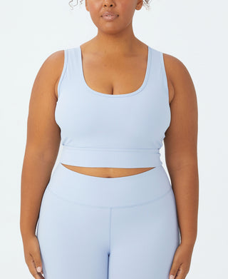 COTTON ON Women's Active Rib Crop Tank Top Blue Size 18W